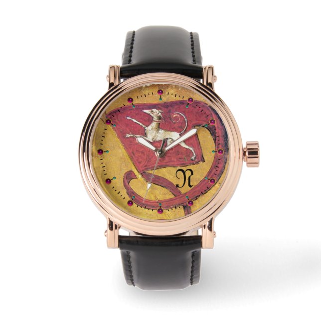 ANTIKAROTER,DOMSTOLKORT FLAGGA AV HUNDAR MONOGRAM ARMBANDSUR (Framsida)