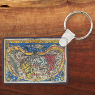 Antikens Hjärtformade världskarta av Peter Apian 1 Nyckelring
