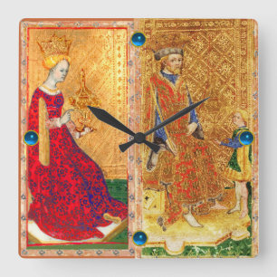 ANTIKETMÅL FÖR RENAISSANCE/ KUNG OCH KVINNOR AV FYRKANTIG KLOCKA