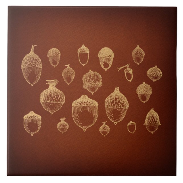 Antiketteckningar i illustrerad Vintage Kakelplatta (Framsidan)