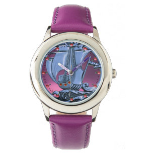ANTIKFARTYG, HAVSFARTYG, VINKARA, NAUTISK Navy Blu Armbandsur