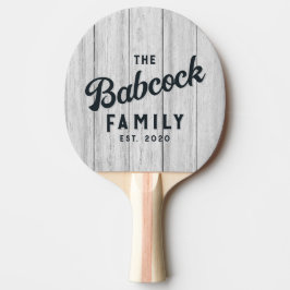 Antikgrå Träbrädor Retro Familjenamn & Årtal Pingisracket