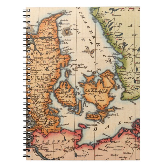 Antikisk gammal Karta inspirerad (10) Anteckningsbok (Framsidan)