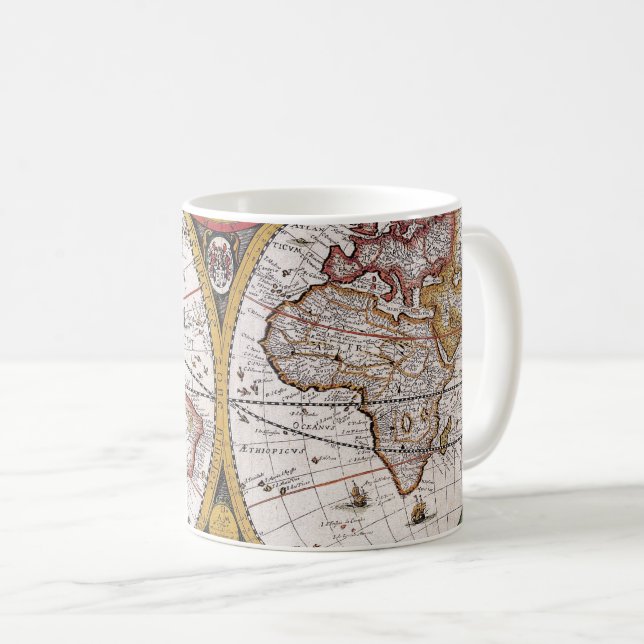 Antikisk gammal Karta inspirerad (12) Kaffemugg (Framsida höger)
