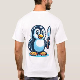 Antikisk kultur och en söt penguin tryckt design t shirt