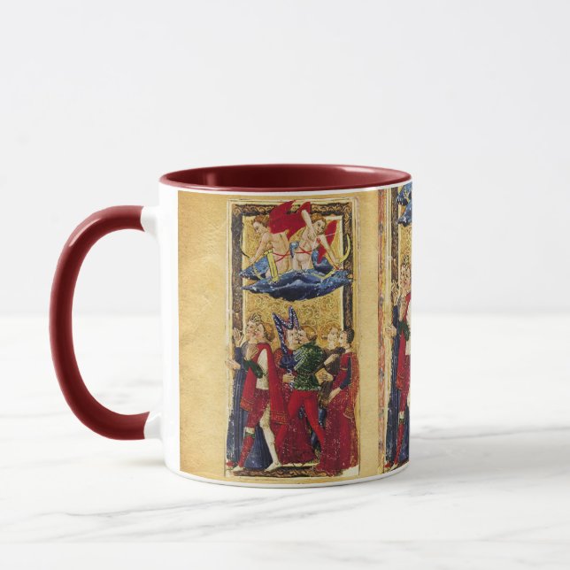 ANTIKMÅL FÖR RENAISSANCE, ÄLSKARE GEM MONOGRAM MUGG (Vänster)
