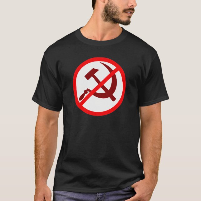 Antikommunism NEJ TILL KOMMUNISM T-Shirt (Framsida)