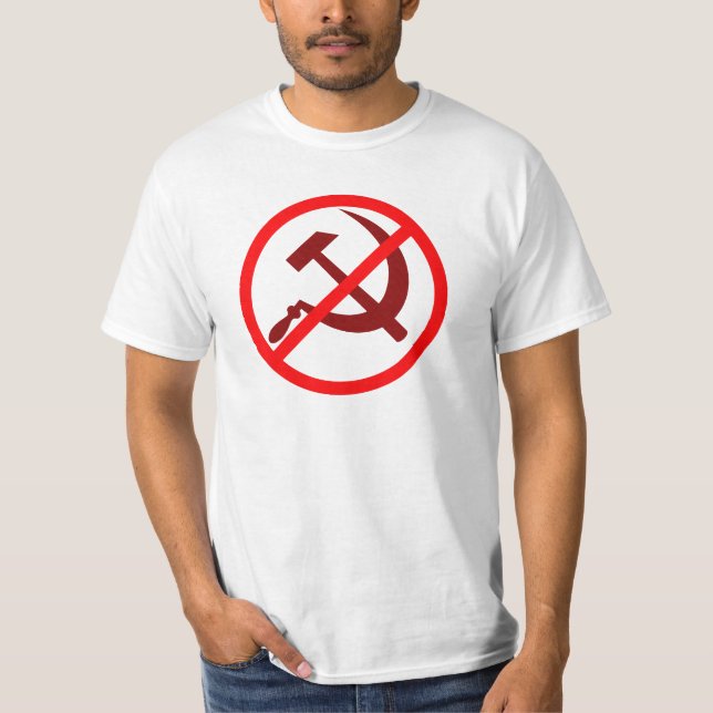 Antikommunism NEJ TILL KOMMUNISM T-Shirt (Framsida)