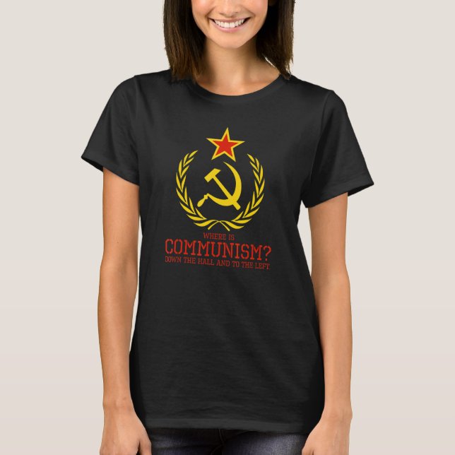 Antikommunistisk och socialistisk plats för kommun t shirt (Framsida)