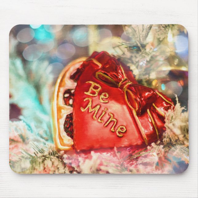 Antikrop Vintage Valentine Heart i rött beslag Musmatta (Framsidan)