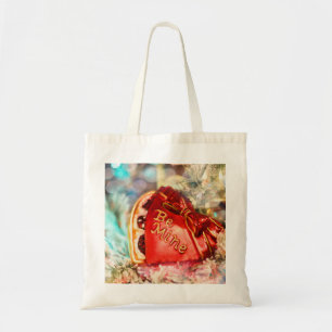 Antikrop Vintage Valentine Heart i rött beslag Tygkasse