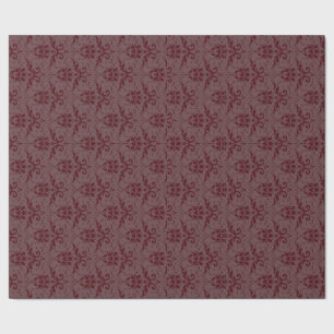 Antikt Burgundy damastast slående in papper Presentpapper