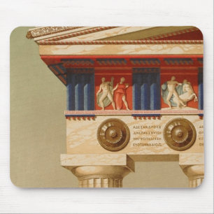 Antikt grekiskt forntida Doric tempel för vintage Musmatta