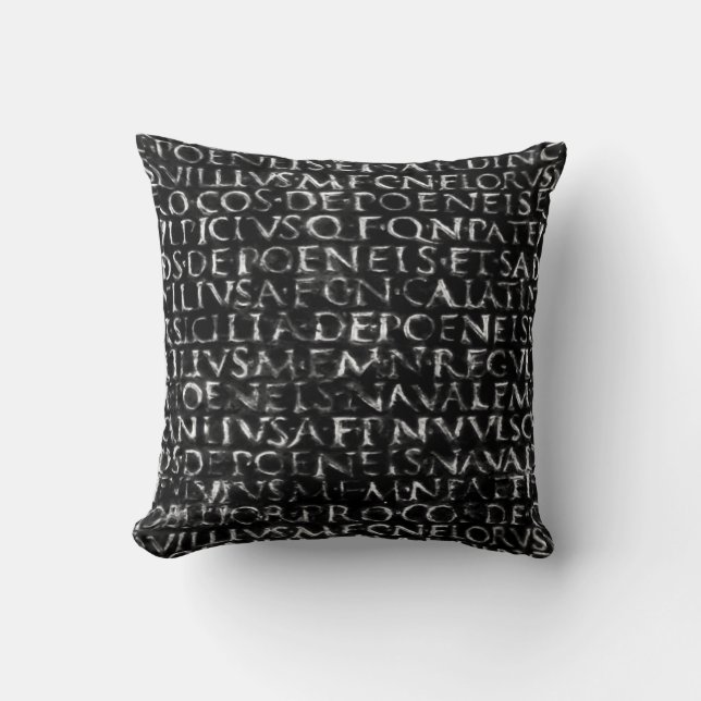 Antikt romerskt typografisk mönster kudde (Framsida)