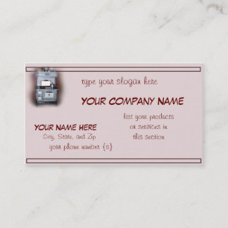 Antikt trä Cookstove-skräddarsy Visitkort