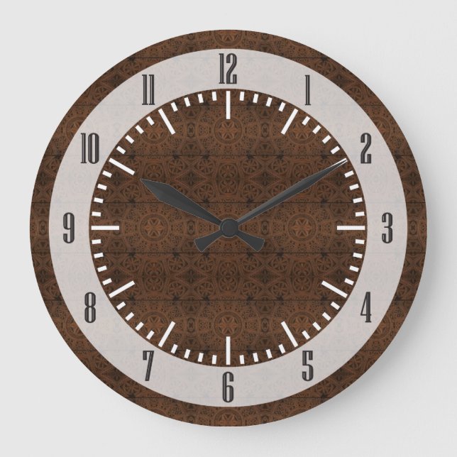 Antikt träkabinett belagt med tegel stor klocka (Framsida)