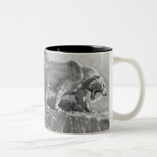 Antikt tryck för sabeltandtiger Två-Tonad mugg