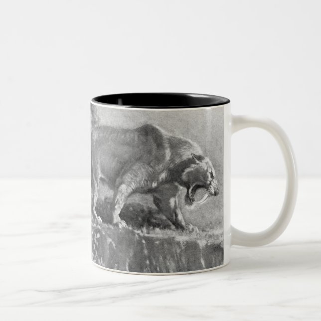 Antikt tryck för sabeltandtiger Två-Tonad mugg (Höger)