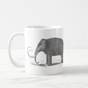 Antikt tryck för ullig kolossal slocknad Mastodon Kaffemugg