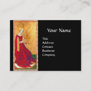 ANTIKTAROT QUEEN OF KOPP BLACK MONOGRAM VISITKORT