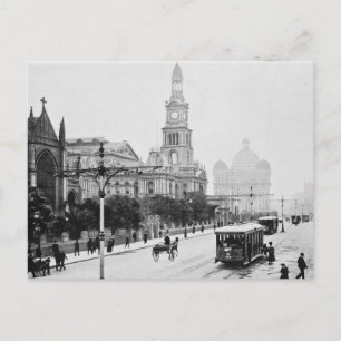 Antiktryck George St Sydney Australien c1898 Vykort