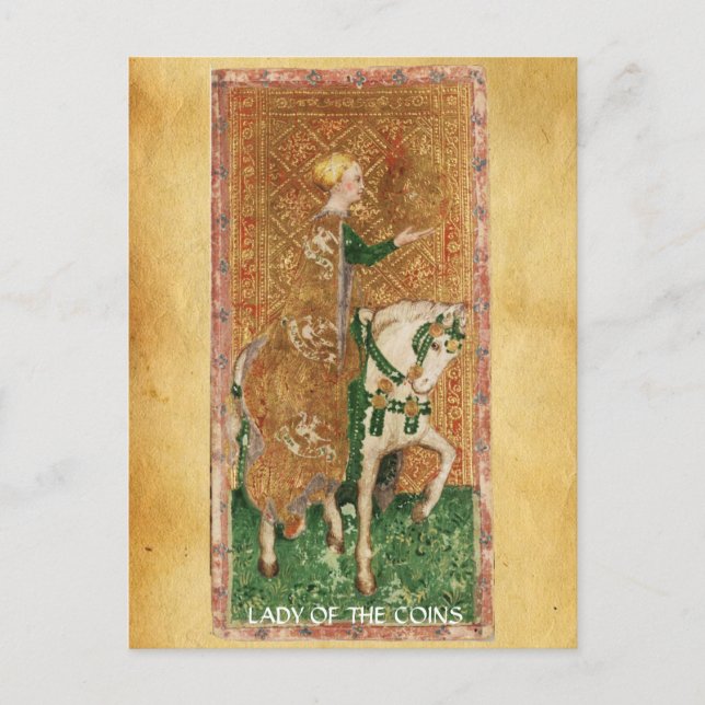 ANTIKVA RENAISSANCE TAROTKORT  / MYNTFRUAN VYKORT (Framsida)