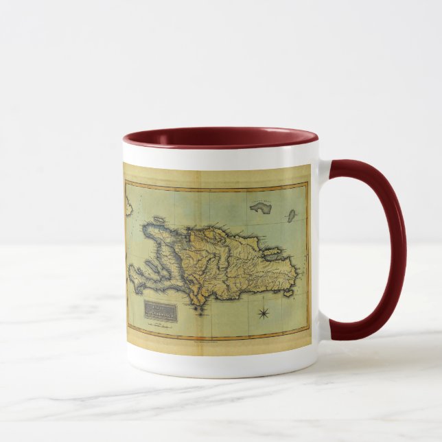 Antikvarisk karta för klassiker 1823 av Hispaniola Mugg (Höger)