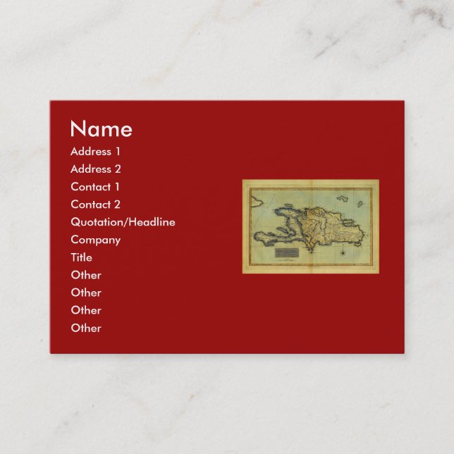 Antikvarisk karta för klassiker 1823 av Hispaniola Visitkort (Framsida)