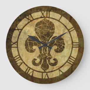 Antikvitet Fleur De Lis Stor Klocka