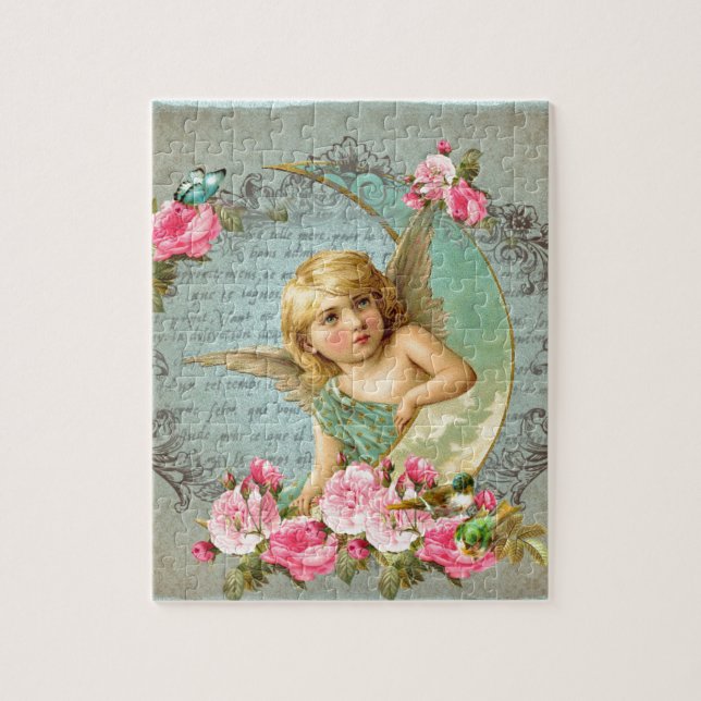 Antikvitet för rosor för ro för blått för pussel (Vertikal)