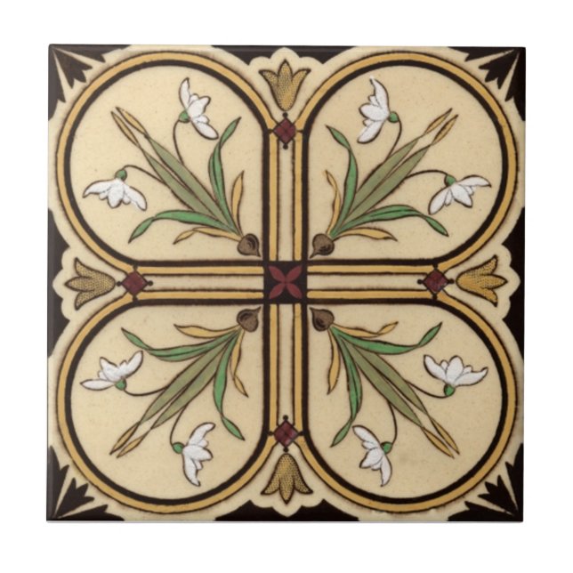 Antikvitet Transferware för reproduktion VT0001 Kakelplatta (Framsidan)