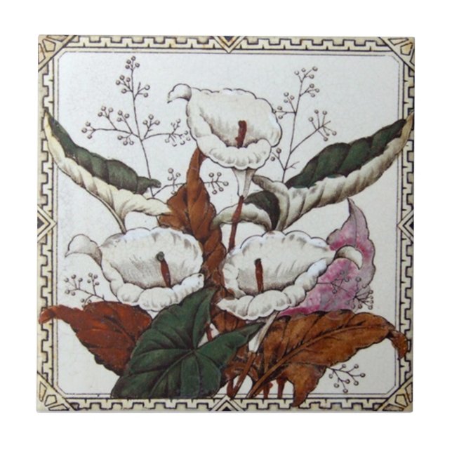 Antikvitet Transferware för reproduktion VT0032 Kakelplatta (Framsidan)