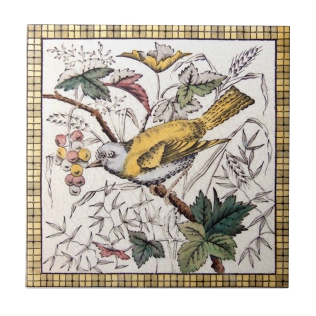 Antikvitet Transferware för reproduktion VT0033 Kakelplatta (Framsidan)