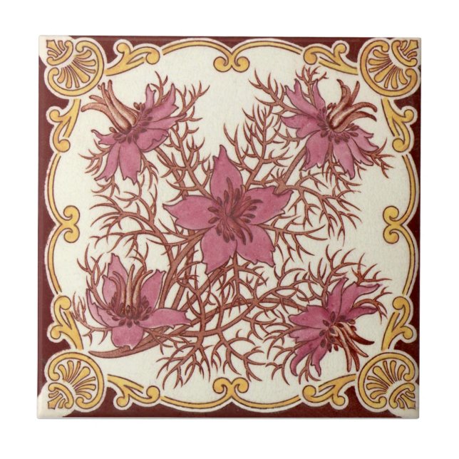 Antikvitet Transferware för reproduktion VT0072 Kakelplatta (Framsidan)