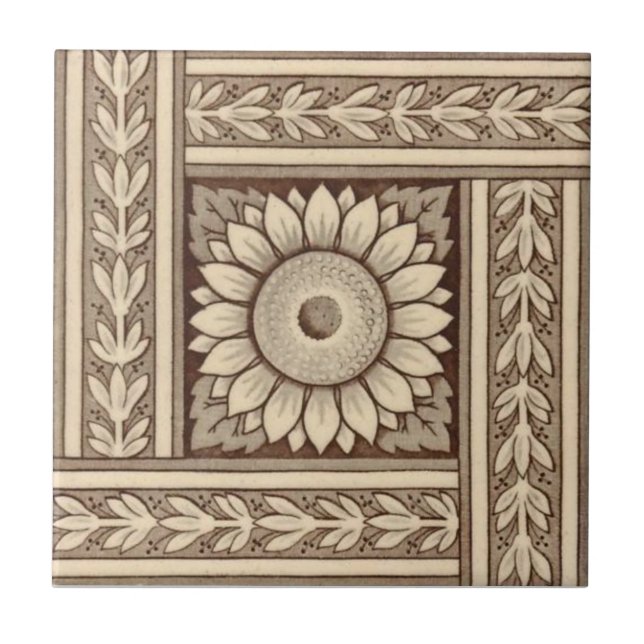 Antikvitet Transferware för reproduktion VT0074 Kakelplatta (Framsidan)