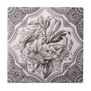 Antikvitet Transferware för reproduktion VT0076 Kakelplatta