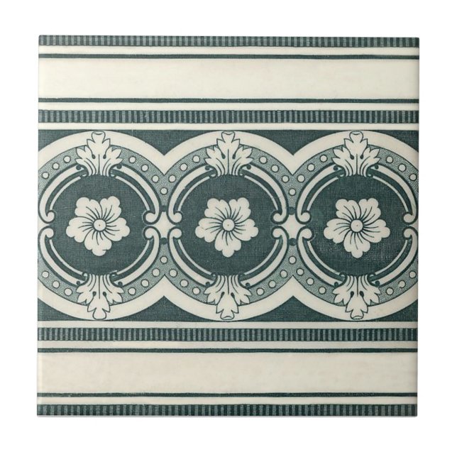 Antikvitet Transferware för reproduktion VT0077 Kakelplatta (Framsidan)