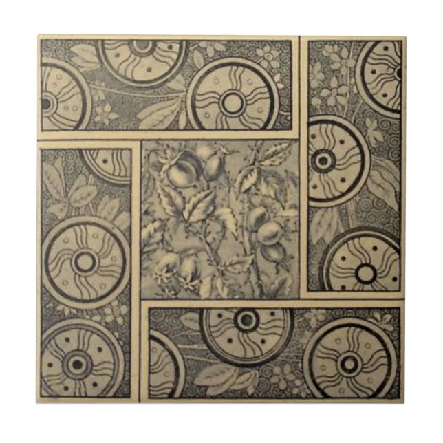 Antikvitet Transferware för reproduktion VT0083 Kakelplatta (Framsidan)