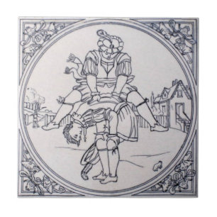 Antikvitet Transferware för reproduktion VT0095 Kakelplatta