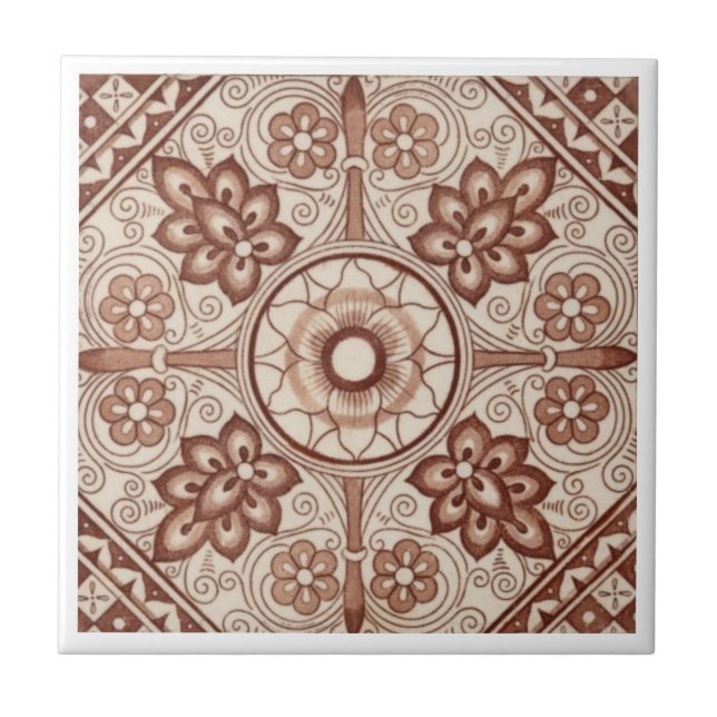 Antikvitet Transferware för reproduktion VT0100 Kakelplatta (Framsidan)