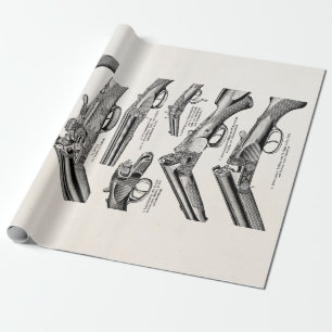 Antikviteten för vintage1800spistolen sköt gamma presentpapper