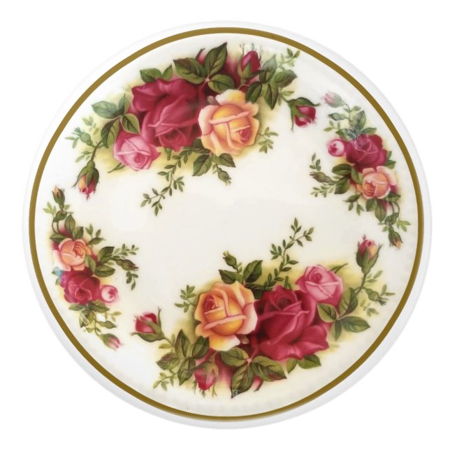 Antikviteten räcker den målade Limoges chinan Knopp (Framsidan)