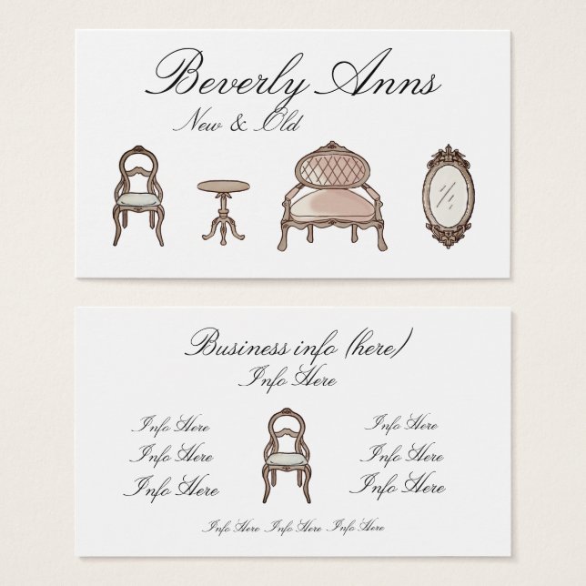 Antikviteter Visitkort (Framsida & baksida)