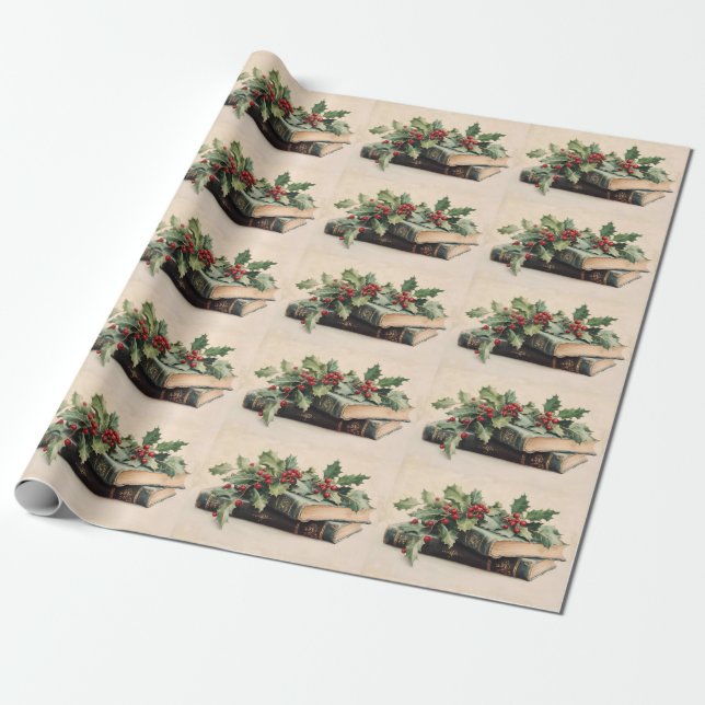 ANTIKVITETSBÖCKER OCH JULLÄNKAR Julmönster Presentpapper (Utrullad)