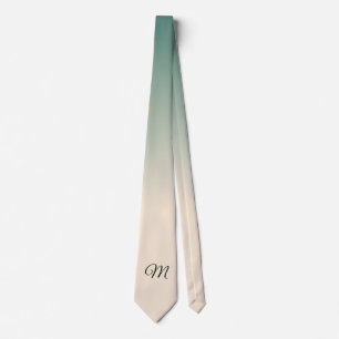 Antikvitetsvit och Vintergrön Ombre-färger Slips