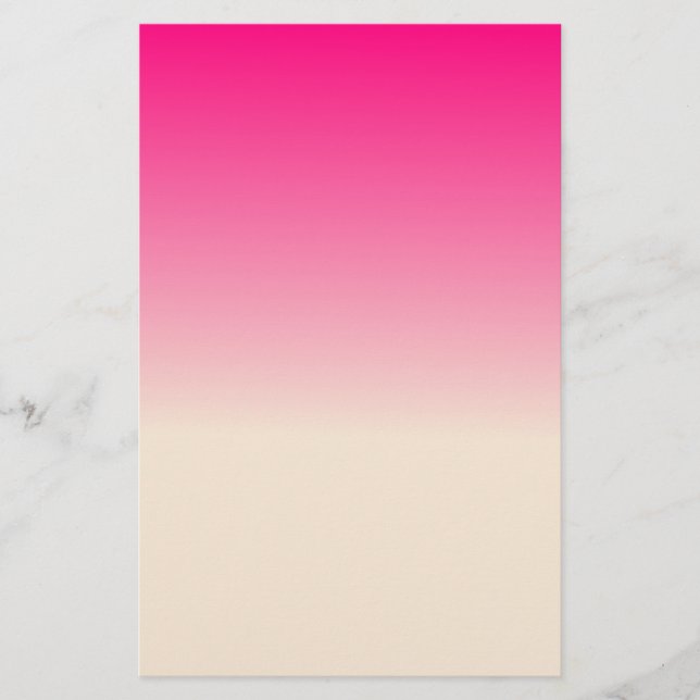 Antikvitetsvit och vinterhimlens rosa ombré-mönste brevpapper (Framsida)