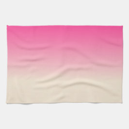 Antikvitetsvit och vinterhimlens rosa ombré-mönste kökshandduk