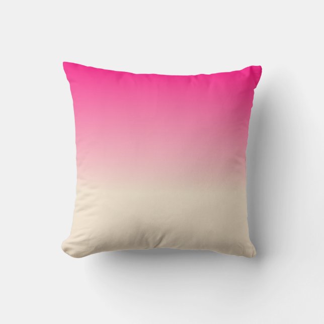Antikvitetsvit och vinterhimlens rosa ombré-mönste kudde (Framsida)