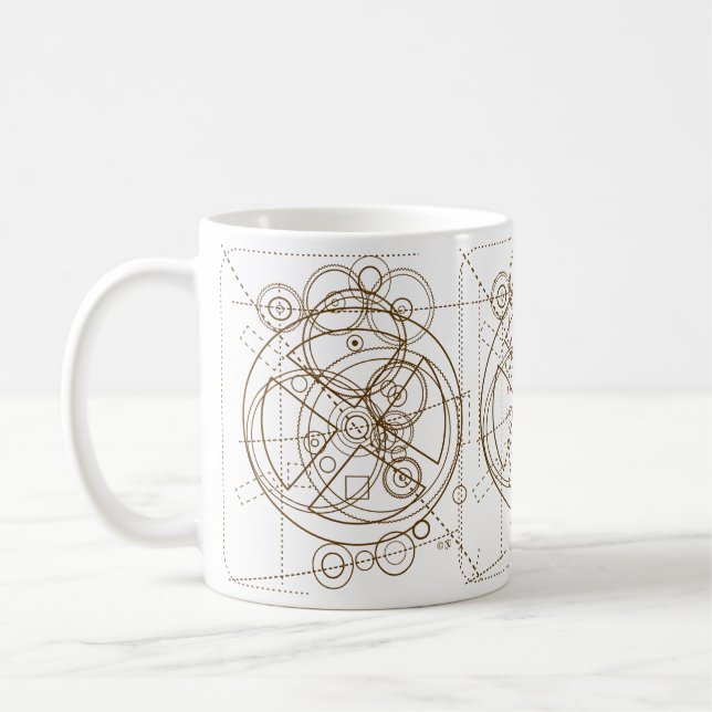 Antikythera Mechanism Teckning Kaffemugg (Vänster)