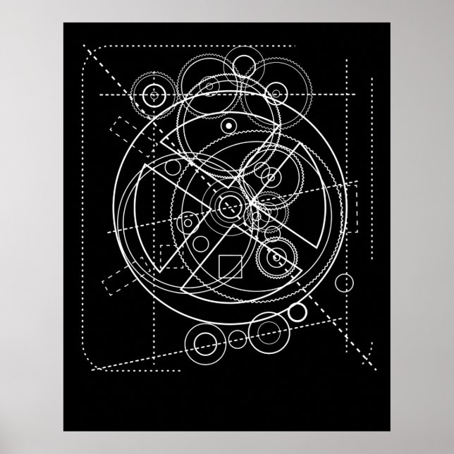 Antikythera Mechanism Teckning Poster (Framsidan)